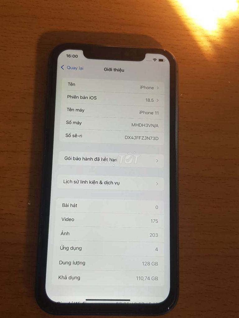 Iphone 11vn lỗi camera trước và khuôn mặt zin