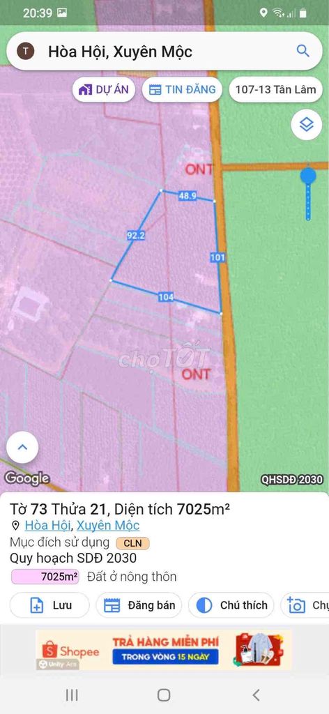 ĐẤT VƯỜN XUYÊN MỘC VỊ TRÍ ĐẸP. Mua bán Đất tại Huyện Xuyên Mộc Bà Rịa - Vũng Tàu được đăng bởi Joyce Nguyen hình 2