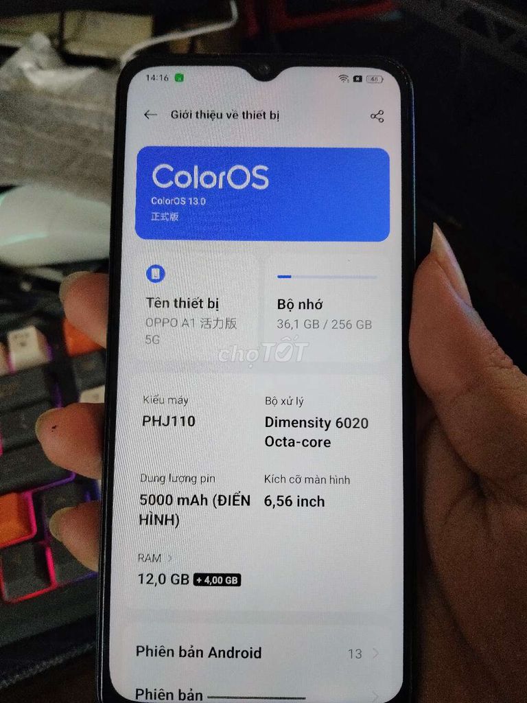 OPPO A1 5G Xanh 12GB/256GB. Mua bán Điện thoại tại Huyện Bình Chánh Tp Hồ Chí Minh được đăng bởi phuckent hình 1