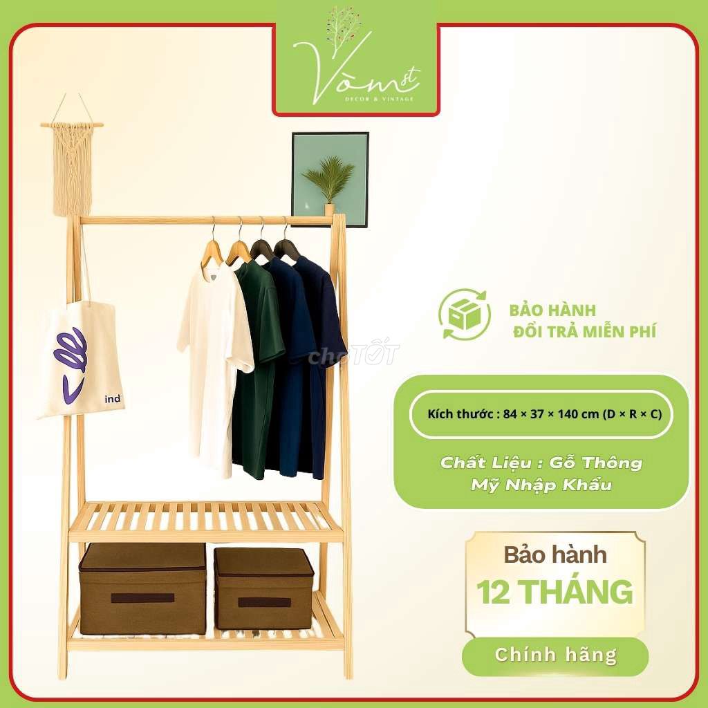Kệ treo quần áo Vòm Decor gỗ thông. Mua bán Tủ, kệ gia đình tại Quận Tân Phú Tp Hồ Chí Minh được đăng bởi VÒM DECOR hình 1