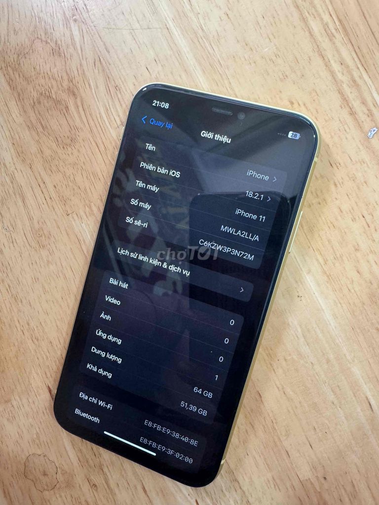 iphone 11 64g vàng quốc tế pin 100%