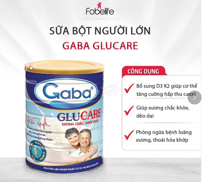 SỮA BỘT GABA GLUCARE HỖ TRỢ XƯƠNG CHẮC KHỎE. Mua bán Đồ ăn, thực phẩm và các loại khác tại Quận Hoàng Mai Hà Nội được đăng bởi Siêu thị Anh Tú 88 hình 1