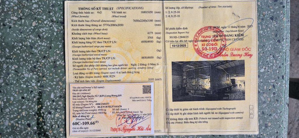 ISUZU 4T95 2015 thùng 5M8. Mua bán Xe tải, xe ben tại Thành phố Biên Hòa Đồng Nai được đăng bởi trần quang sử  hình 10