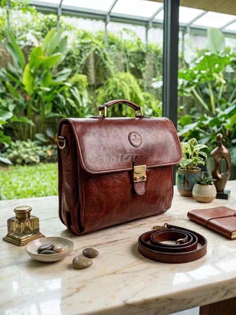 Cặp xách Carven Da bò Nâu 37x28x7. Mua bán Túi xách tại Huyện Nhà Bè Tp Hồ Chí Minh được đăng bởi túi xách nam nữ đồ si da thật hình 1