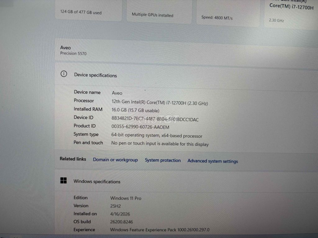 Dell Precision 5570 i7 12700H 16GB/512GB. Mua bán Laptop tại Quận Hoàng Mai Hà Nội được đăng bởi Lê hình 1