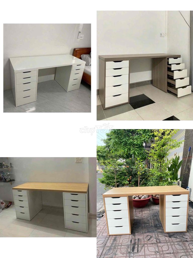 Bàn ikea 2 hộc tủ 10ngăn kéo đủ kích thước. Mua bán Bàn ghế tại Thành phố Thuận An Bình Dương được đăng bởi Hồng Nhung hình 1