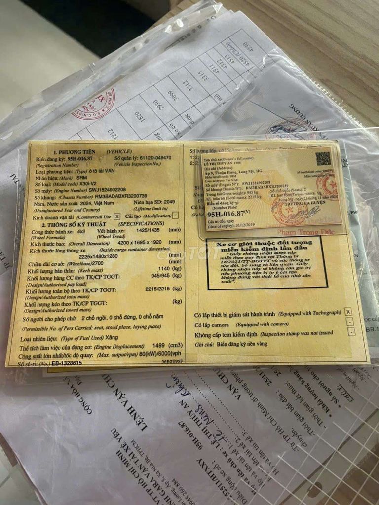 Hết việc cần bán SRM 945kg. Mua bán Xe tải, xe ben tại Quận Bình Tân Tp Hồ Chí Minh được đăng bởi Tốn  hình 4