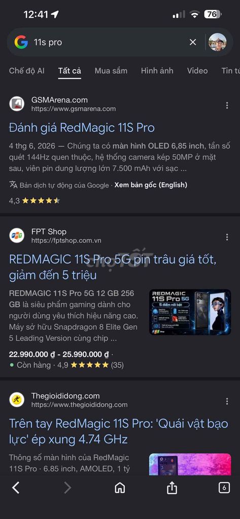 Redmagic 11S Pro 12GB/256GB Đen. Mua bán Điện thoại tại Huyện Thanh Bình Đồng Tháp được đăng bởi DUY hình 1