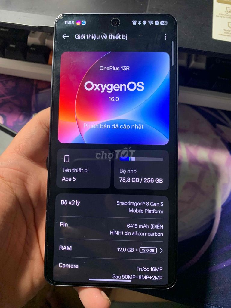 OnePlus Ace 5 Đen 256GB. Mua bán Điện thoại tại Quận Hà Đông Hà Nội được đăng bởi Nam Cường hình 1