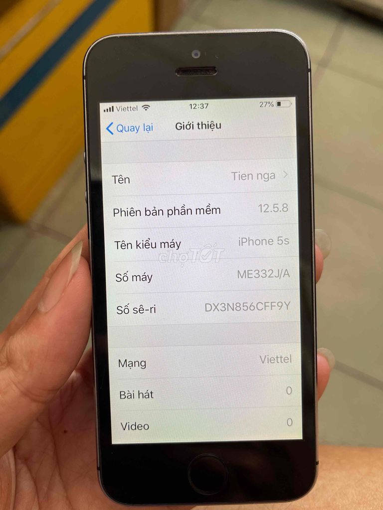 Apple iPhone 5s 16GB Xám Đã dùng. Mua bán Điện thoại tại Quận 12 Tp Hồ Chí Minh được đăng bởi Nguyễn Cao Cường hình 1