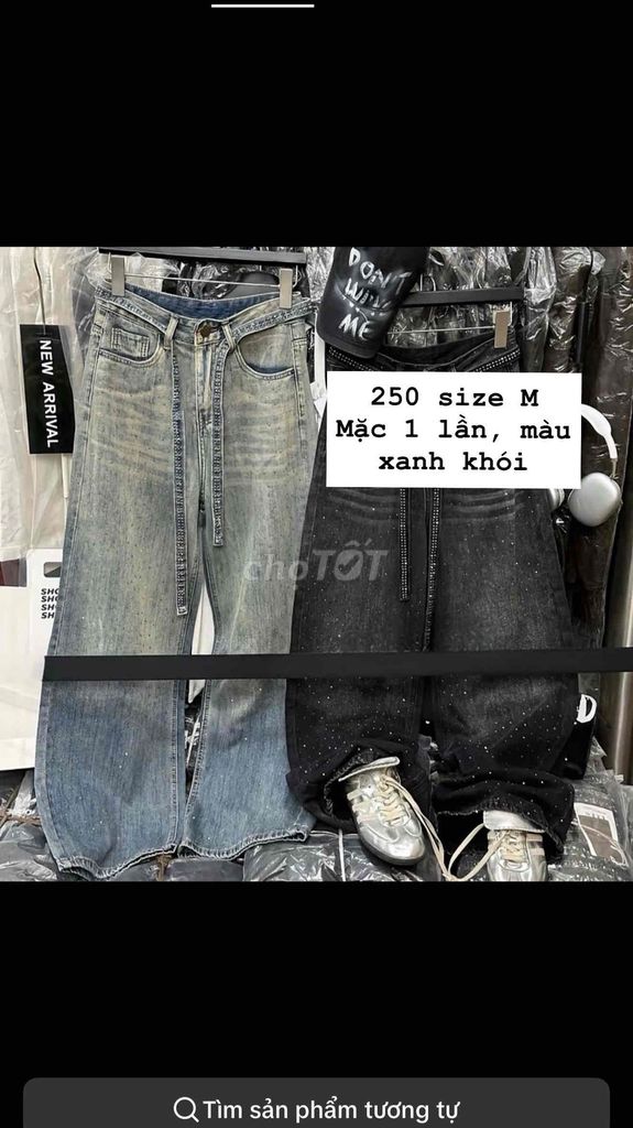 Quần jean unisex xanh khói size M. Mua bán Quần áo tại Thành phố Lạng Sơn Lạng Sơn được đăng bởi Hoàng Ngọc Ly hình 1
