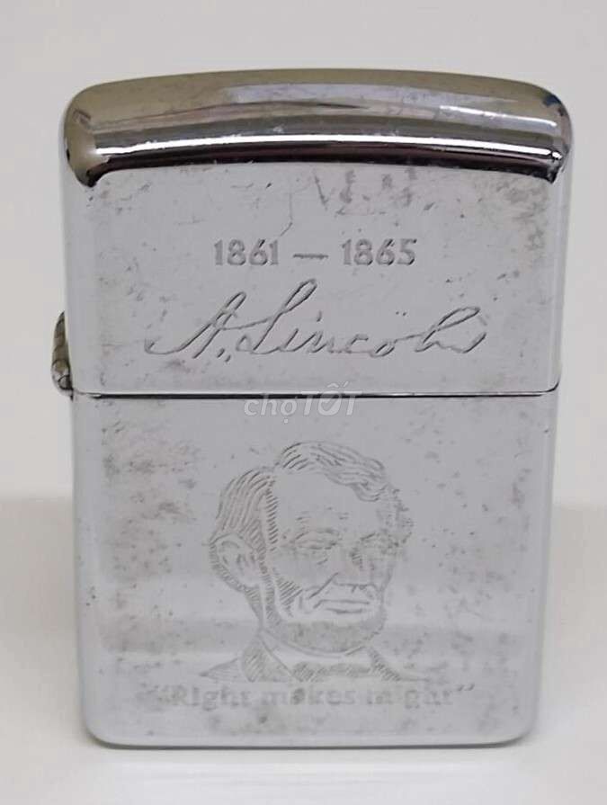 Bật lửa Zippo Abraham Lincoln Bạc. Mua bán Đồ sưu tầm, đồ cổ tại Huyện Đồng Phú Bình Phước được đăng bởi công văn hình 1
