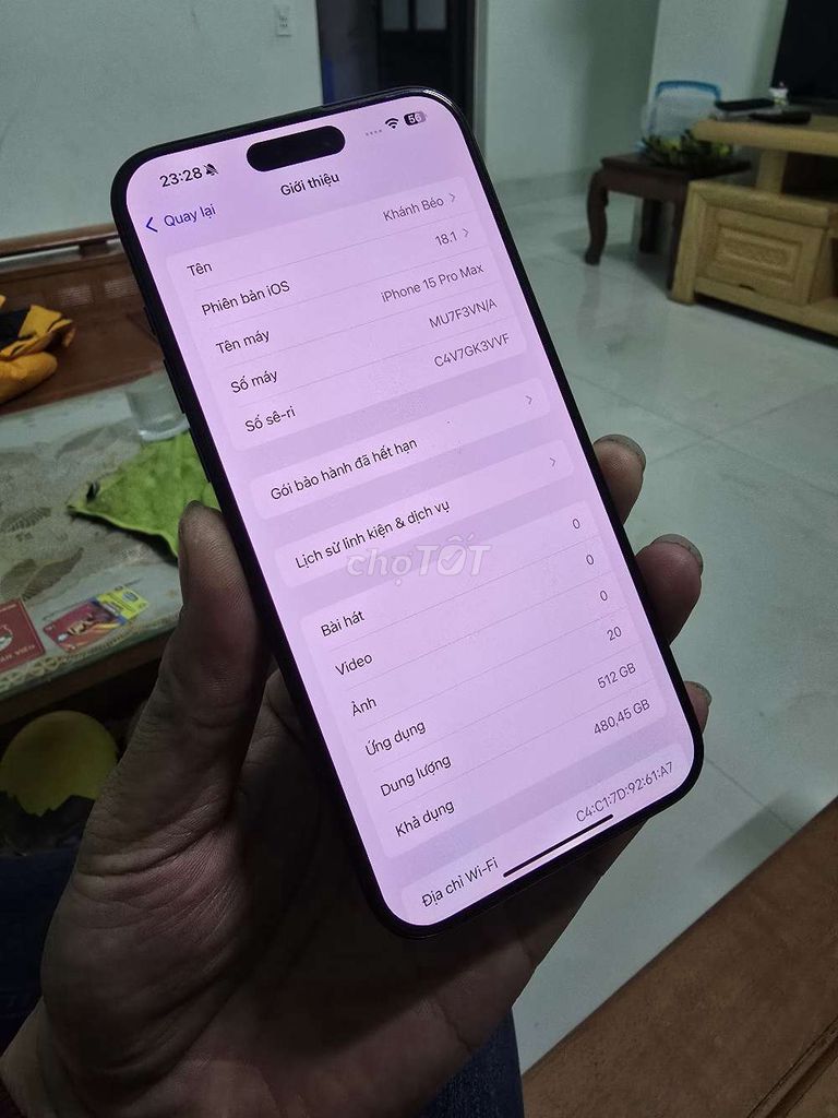 Iphone 15 pro max bản vn/a 512gb