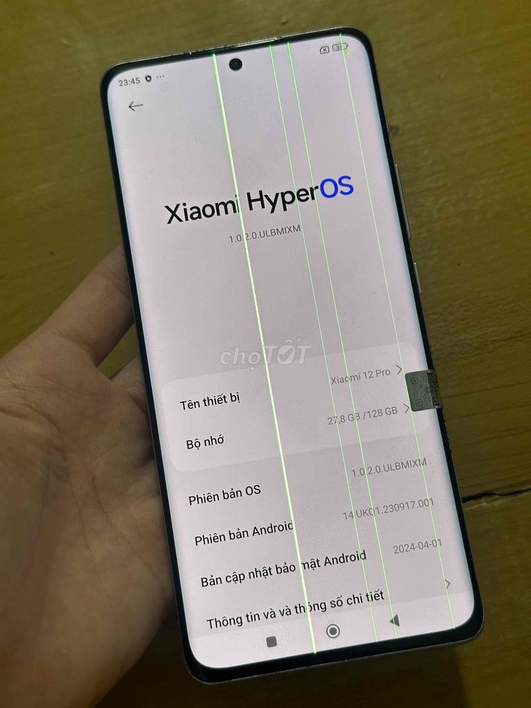 Xiaomi 12 Pro 128GB Xanh Sọc màn. Mua bán Điện thoại tại Thành phố Thủ Đức Tp Hồ Chí Minh được đăng bởi Hiếu hình 1