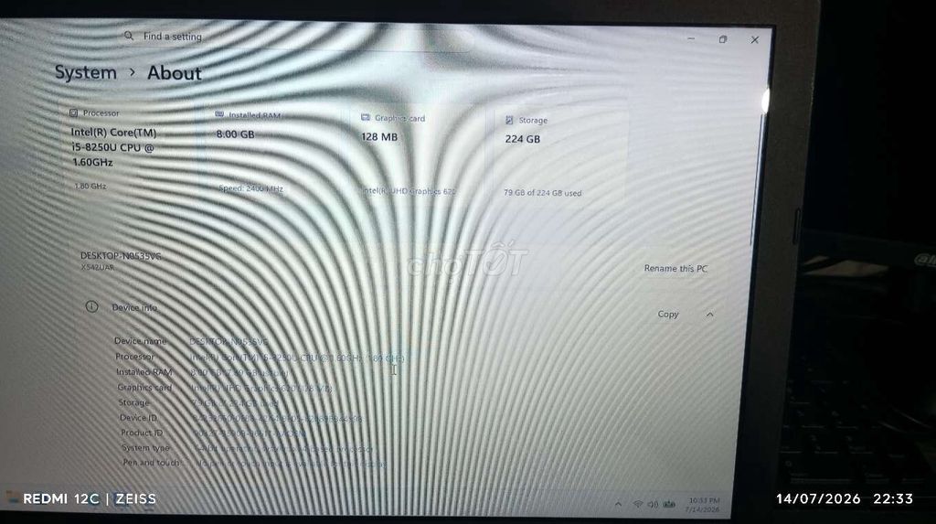 ASUS VivoBook X542U i5-8250U 8GB/240GB Like New. Mua bán Laptop tại Quận Tân Bình Tp Hồ Chí Minh được đăng bởi Nguyen Anh Vũ hình 1