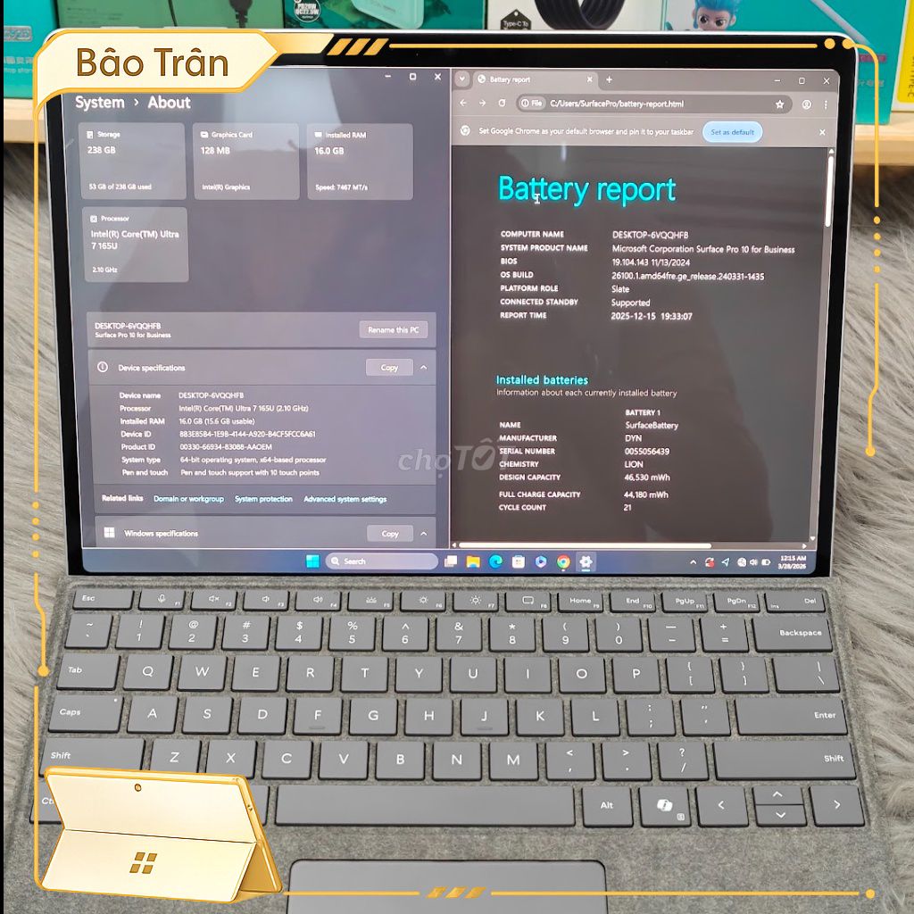 Microsoft Surface Pro 10 ULTRA 7 16GB/256GB [CŨ]. Mua bán Máy tính bảng tại Quận 8 Tp Hồ Chí Minh được đăng bởi Bảo Trân hình 1