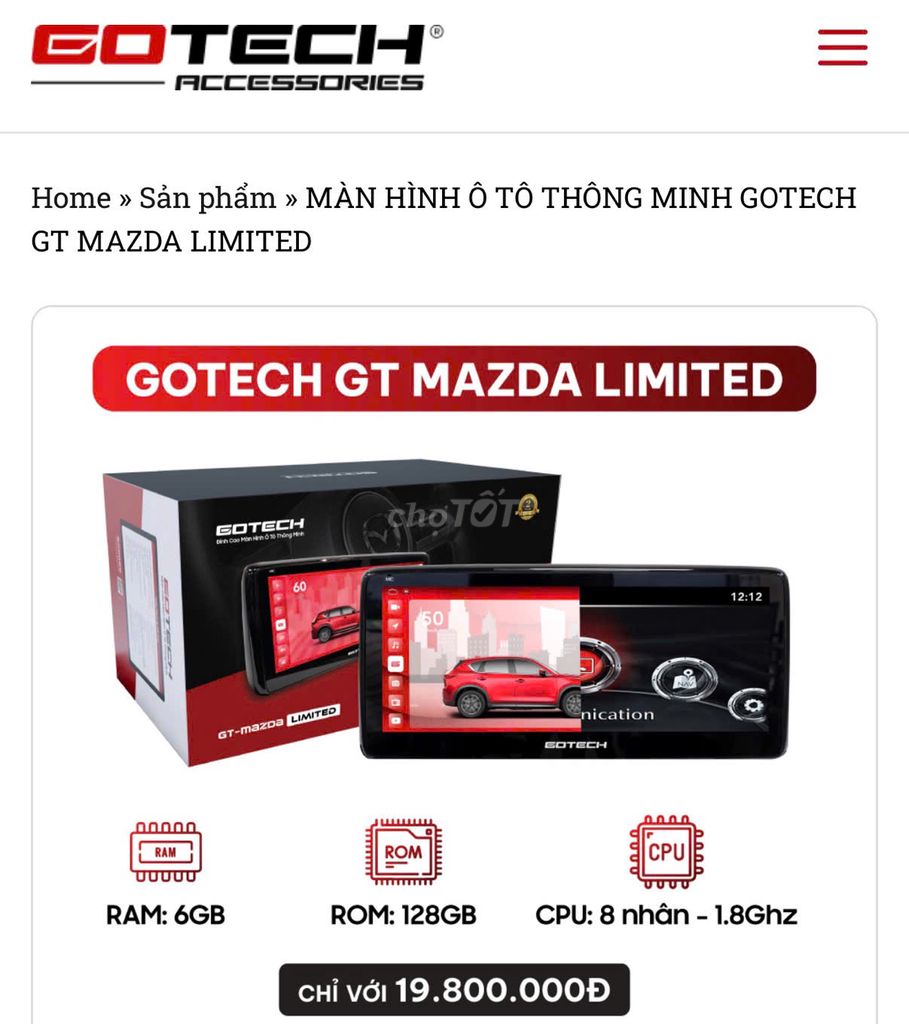 MÀN HÌNH Ô TÔ THÔNG MINH GOTECH GT MAZDA LIMITED. Mua bán Phụ tùng xe tại Quận Bình Thạnh Tp Hồ Chí Minh được đăng bởi Diemnth hình 1
