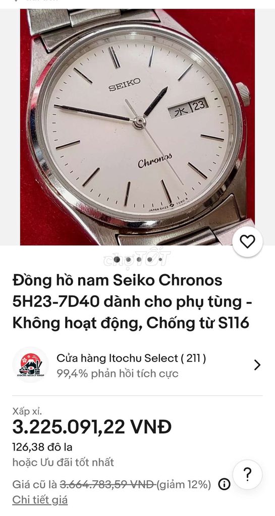 Đồng hồ Seiko Chronos vintage chính hãng Nhật Bản