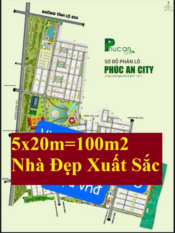 NHÀ ĐẸP 5m x 20m (1 trệt 2 lầu). PHÚC AN CITY/ 3PN