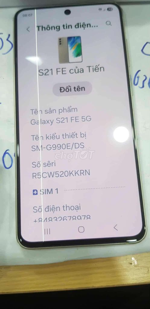 Samsung Galaxy S21 FE 5G 1 sọc, mất vân tay. Mua bán Điện thoại tại Quận 12 Tp Hồ Chí Minh được đăng bởi Pitio Kiên hình 1
