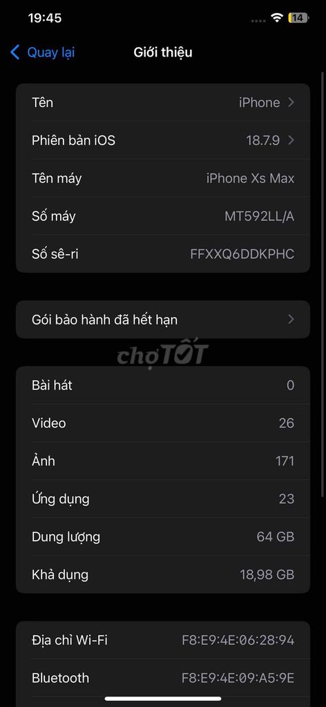 Apple iPhone Xs Max 64GB Lock Đã qua sử dụng. Mua bán Điện thoại tại Thành phố Biên Hòa Đồng Nai được đăng bởi tuấn bùi hình 1