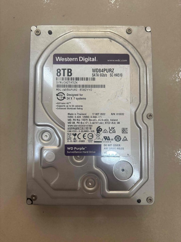 Ổ cứng Western Digital WD84PURZ 8TB. Mua bán Linh kiện (RAM, Card...) tại Quận Gò Vấp Tp Hồ Chí Minh được đăng bởi Hồng Khang hình 1