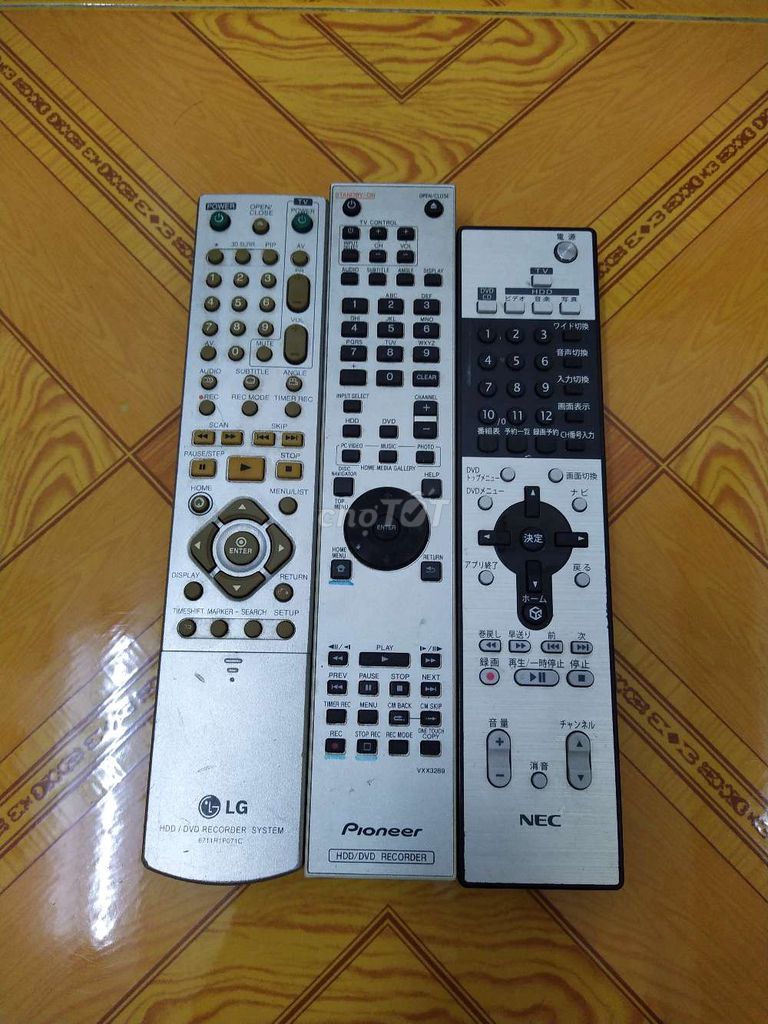 3 remote zin máy HDD DVD hiệu NEC PIONEER LG