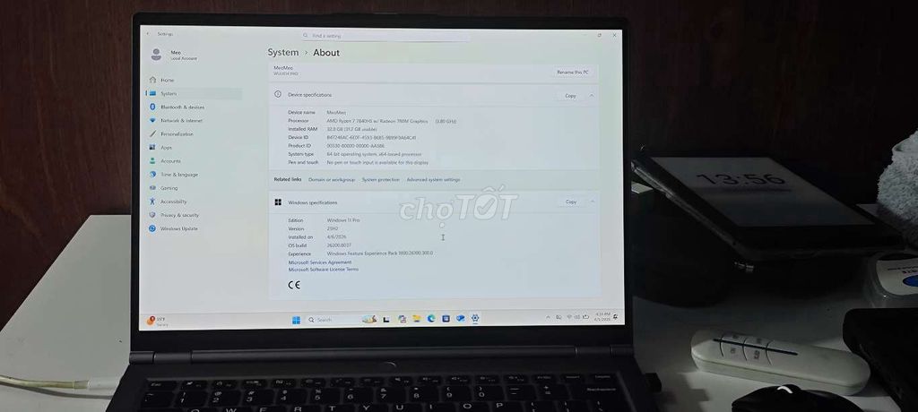 Mechrevo 14Pro Ryzen 7 7840hs 32GB. Mua bán Laptop tại Thành phố Thủ Đức Tp Hồ Chí Minh được đăng bởi Trần Nguyên Minh hình 1