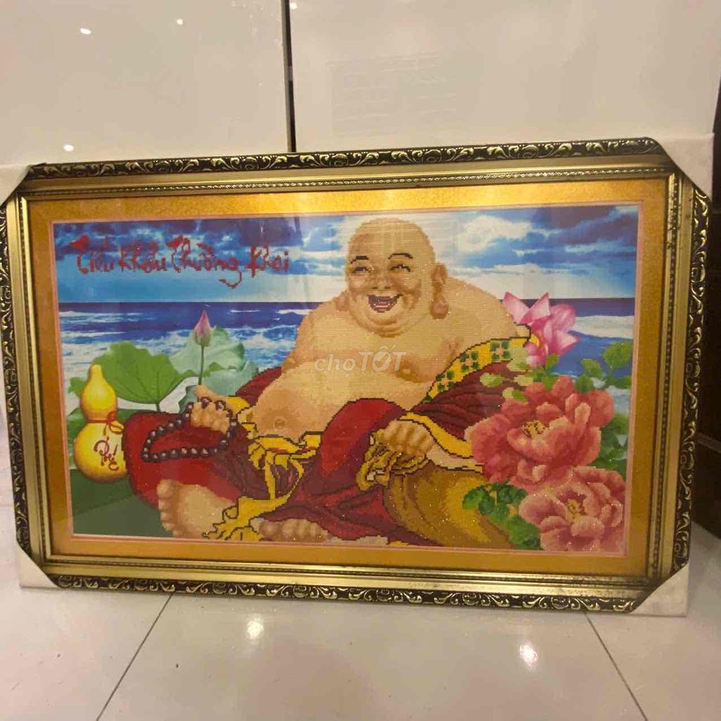 Tranh thêu Phật Di Lặc Gỗ Đa màu. Mua bán Đồ sưu tầm, đồ cổ tại Quận Bình Tân Tp Hồ Chí Minh được đăng bởi Phan Phước Hiền hình 1
