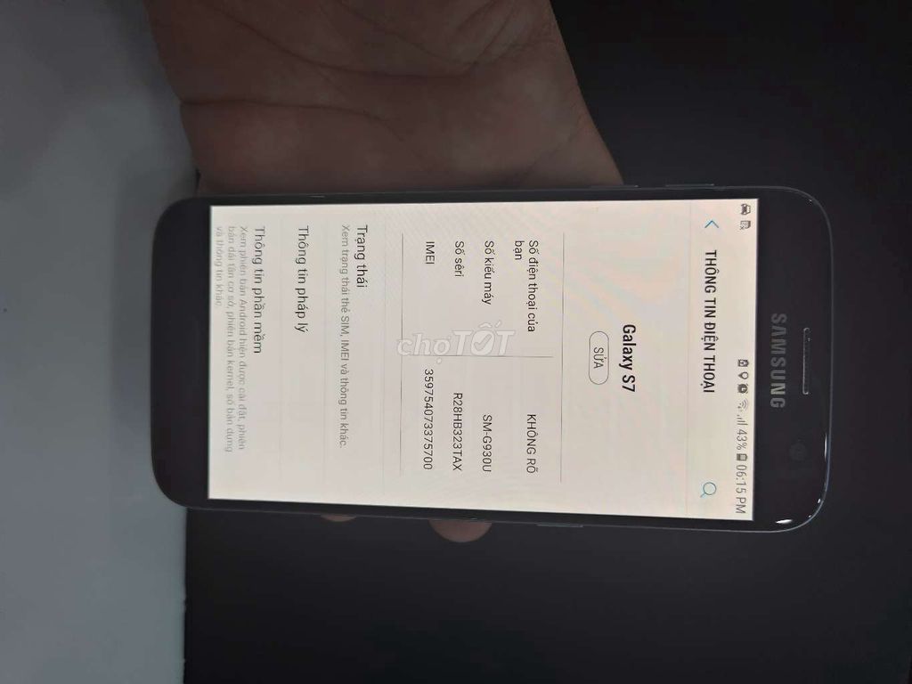 Samsung Galaxy S7 32GB Đen Mỹ. Mua bán Điện thoại tại Huyện Hoài Đức Hà Nội được đăng bởi Allain hình 1