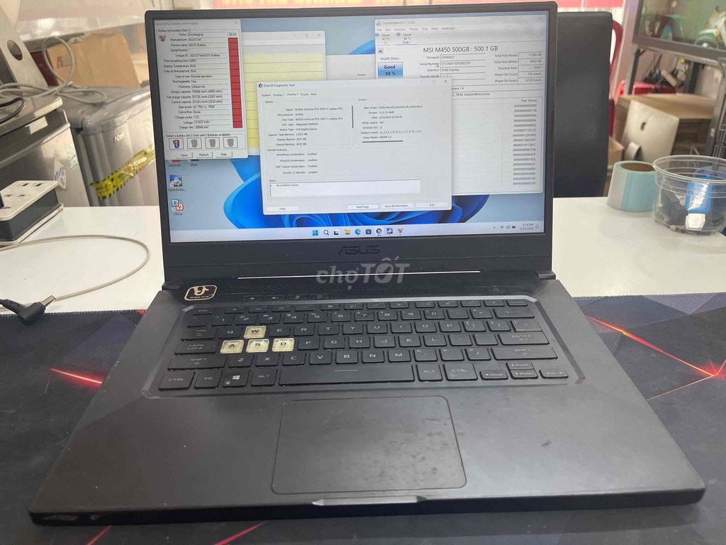 Asus TUF Dash i7-11/16GB/512GB Rtx 3050Ti. Mua bán Laptop tại Quận Gò Vấp Tp Hồ Chí Minh được đăng bởi Chí Hướng Group  hình 1