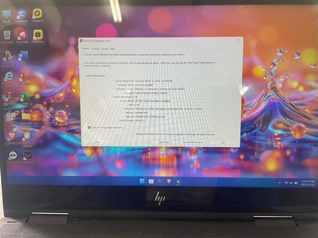 HP Envy 13 x360 Ryzen 5 8GB/128GB. Mua bán Laptop tại Quận Đống Đa Hà Nội được đăng bởi Đừng Hỏi Tên hình 1