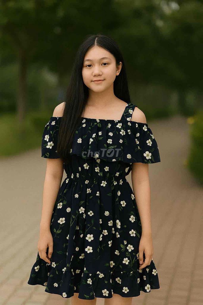 Đầm hoa nhí xanh navie đậm trễ vai. Mua bán Quần áo tại Quận 3 Tp Hồ Chí Minh được đăng bởi Na hình 1