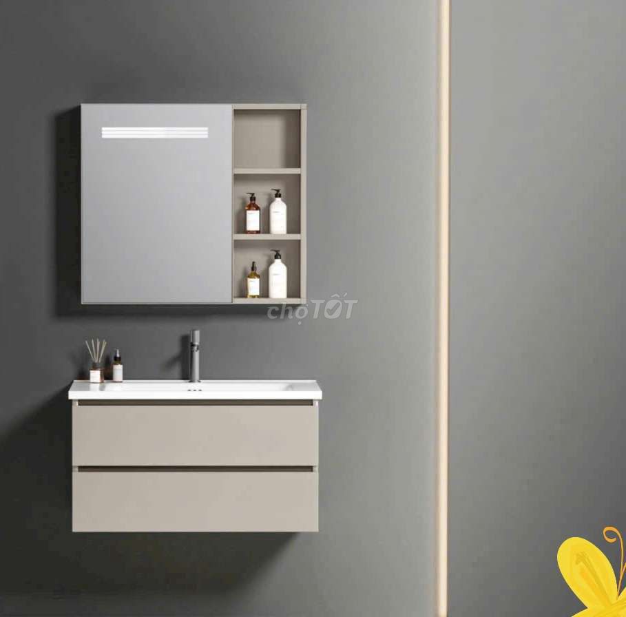 Bộ tủ lavabo gương đèn Led