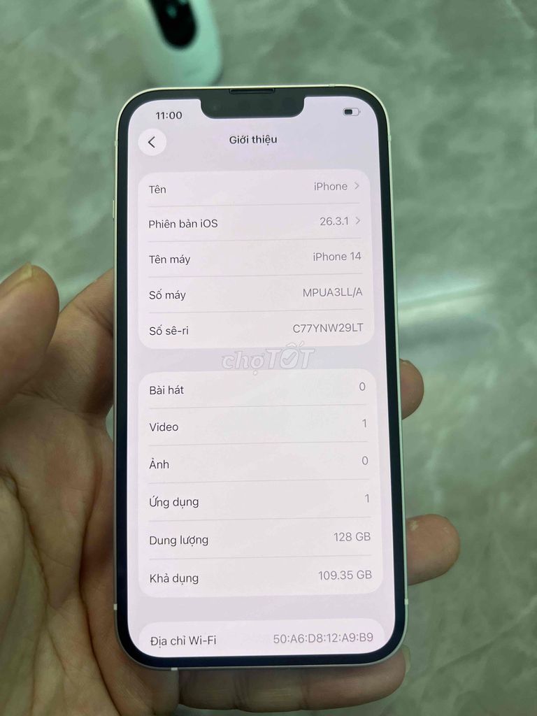 iPhone 14 128GB Trắng quốc tế MDM đẹp 99. Mua bán Điện thoại tại Huyện Kim Sơn Ninh Bình được đăng bởi Keng  hình 1