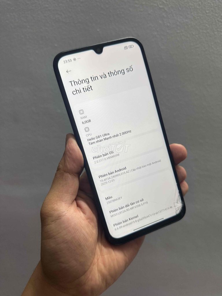 Cần Bán Redmi 15C Ram 6 128G Zin Nguyên Cây Bể Kín. Mua bán Điện thoại tại Quận 8 Tp Hồ Chí Minh được đăng bởi Sang Máy Cỏ hình 1