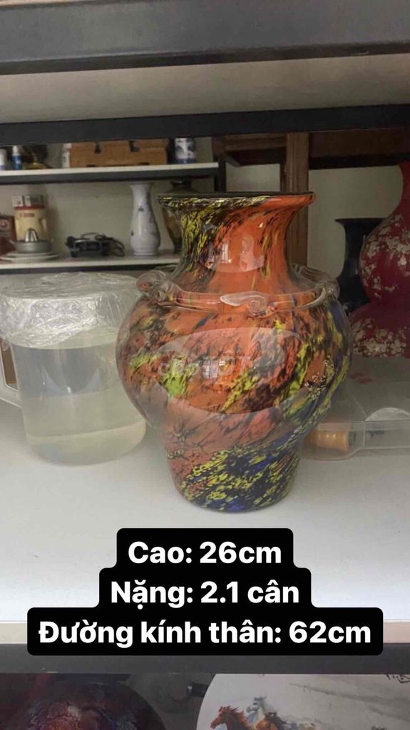 Bình trang trí Gốm Pha lê Nhiều màu 26cm. Mua bán Cây cảnh, đồ trang trí tại Quận Bắc Từ Liêm Hà Nội được đăng bởi Thổ Cư Chất hình 1