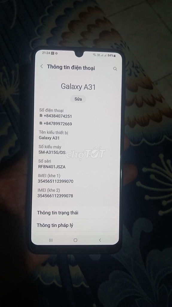 Samsung Galaxy A31 6GB/128GB Đen. Mua bán Điện thoại tại Quận Bình Tân Tp Hồ Chí Minh được đăng bởi hùng hình 1