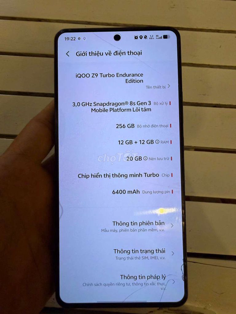Vivo iQOO Z9 Turbo 12GB/256GB Đen 99% mới. Mua bán Điện thoại tại Huyện Hóc Môn Tp Hồ Chí Minh được đăng bởi A Cảnh  hình 1