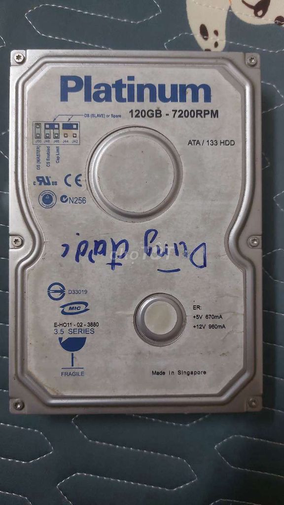 Ổ cứng HDD Platinum 120GB 7200RPM ATA/133. Mua bán Linh kiện (RAM, Card...) tại Thành phố Thanh Hóa Thanh Hóa được đăng bởi Lê Thanh Hà hình 1