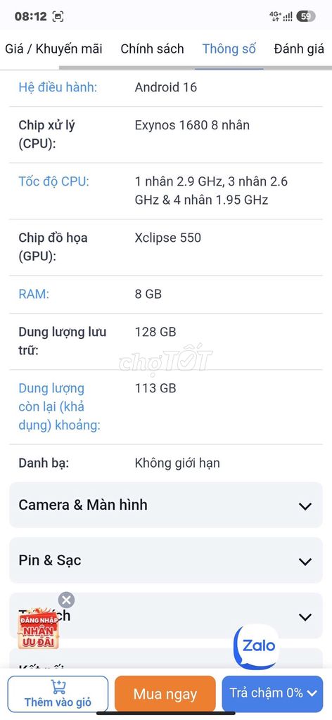 Samsung Galaxy A57 5G. Mua bán Điện thoại tại Quận 7 Tp Hồ Chí Minh được đăng bởi Vinh hình 1