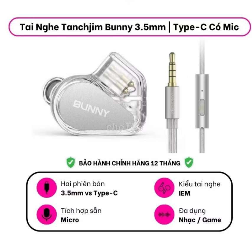 Tai nghe Tanchjim Bunny Trong suốt. Mua bán Tivi, Âm thanh tại Quận 3 Tp Hồ Chí Minh được đăng bởi Ngô Hữu Nam hình 1