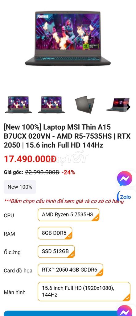 🛑 gaming new 100% ram 16gb Msi Thin A15. Mua bán null tại Thành phố Thủ Đức Tp Hồ Chí Minh được đăng bởi trần hình 2