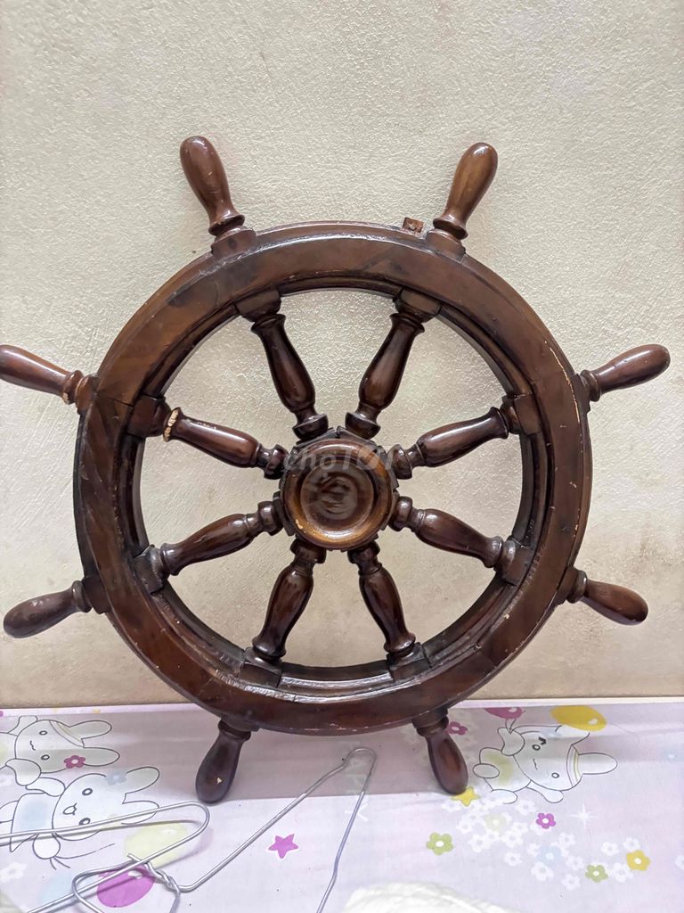 Bánh lái tàu Gỗ Nâu Cổ điển Trang trí