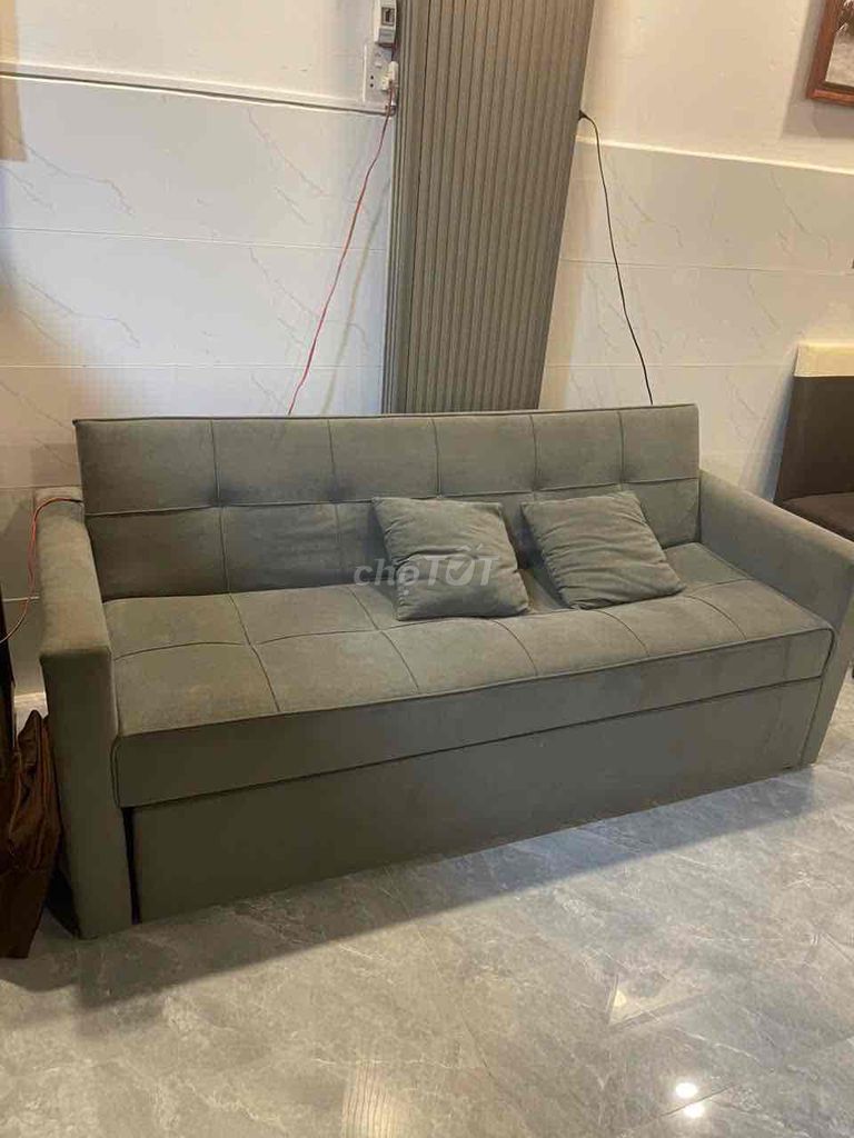 Sofa giường Vải nhung/xuede Xám mua chính hãng. Mua bán Giường, chăn ga gối nệm tại Quận Tân Bình Tp Hồ Chí Minh được đăng bởi Bo hình 1
