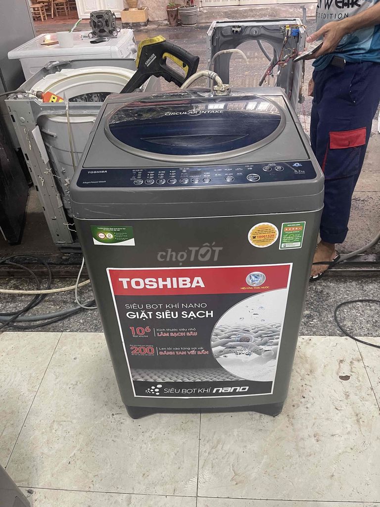 Thanh lý máy giặt Toshiba 8,2kg chạy tốt có ship. Mua bán Máy giặt tại Quận Bình Tân Tp Hồ Chí Minh được đăng bởi Quí Vũ Official hình 1