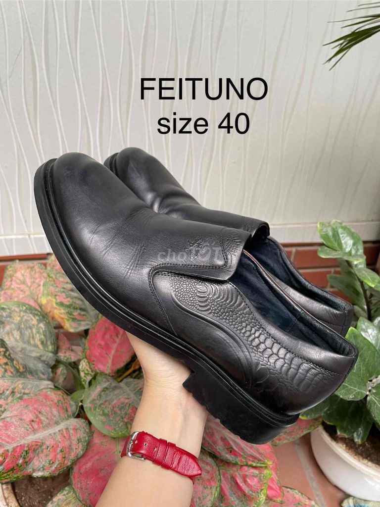 Giày lười nam da thật hiệu Feituno size 40