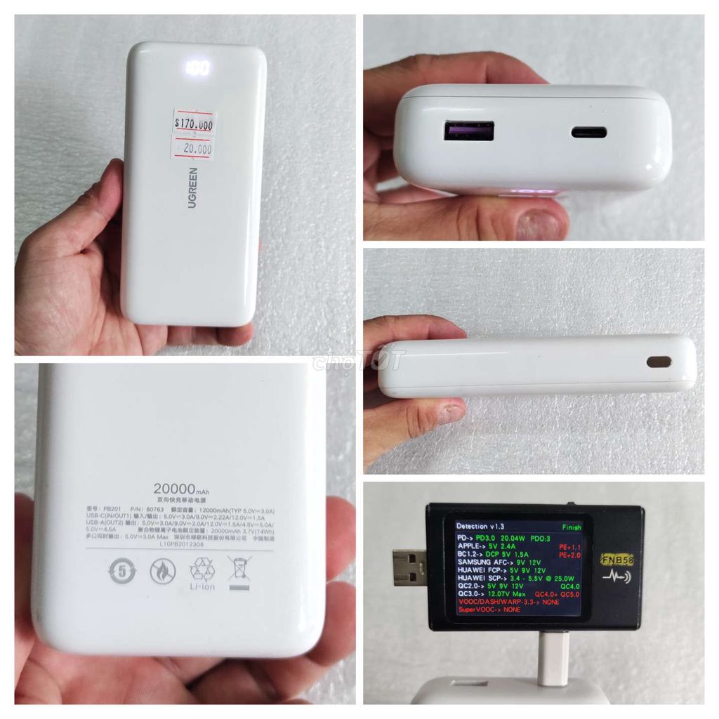 Sạc dự phòng Ugreen PB201 20000mAh. Mua bán Phụ kiện (Màn hình, Chuột...) tại Quận 7 Tp Hồ Chí Minh được đăng bởi Trương Ngọc Lâm hình 1