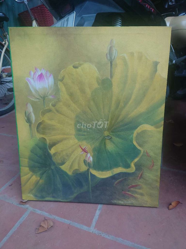 Tranh sơn dầu Sen cá cảnh 50x60cm Cổ điển. Mua bán Đồ sưu tầm, đồ cổ tại Quận Hà Đông Hà Nội được đăng bởi Đức Thịnh 389  hình 1