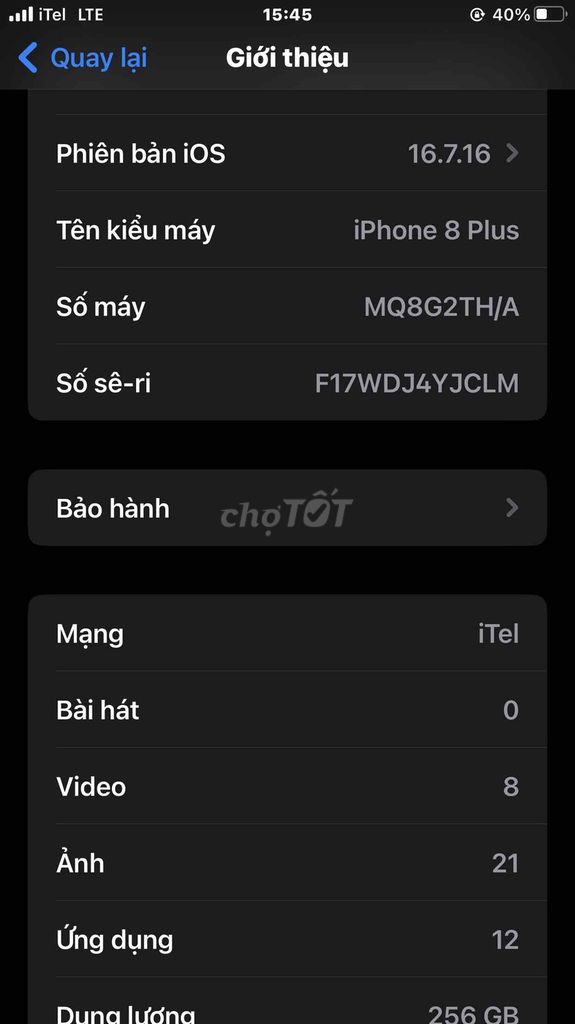 Apple iPhone 8 Plus 256GB Sạch OK. Mua bán Điện thoại tại Huyện Hàm Tân Bình Thuận được đăng bởi Nguyễn Phát hình 1
